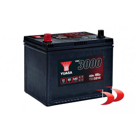Yuasa Ybx3000 YBX3214 60 AH 540 EN Akumuliatoriai