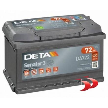 Akmumuliatoriai Deta Deta senator3 12v/72ah/ 720a akb 278x175x175/ AK-DA722 ::: Deta Senator3 12V/72AH/ 720A AKB 278X175X175/ 