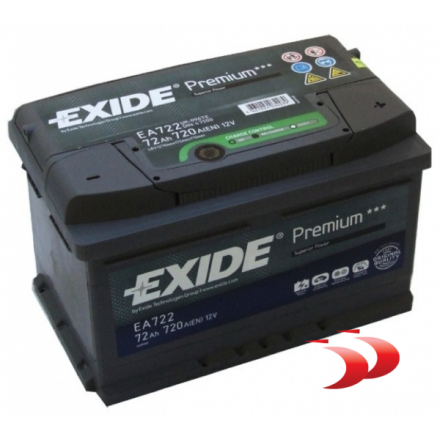 Exide Premium EA722 72 AH 720 EN Akumuliatoriai