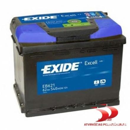 Exide Excell EB621 62 AH 540 EN Akumuliatoriai