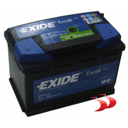 Exide Excell EB740 74 AH 680 EN Akumuliatoriai